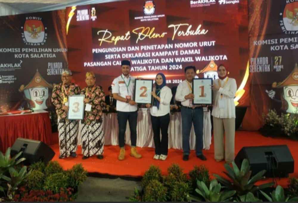 Cek Nomor Urut Calon Walikota dan Wakil Wali Kota Salatiga 2024-2029, Sinoeng-Budi Nomor 3