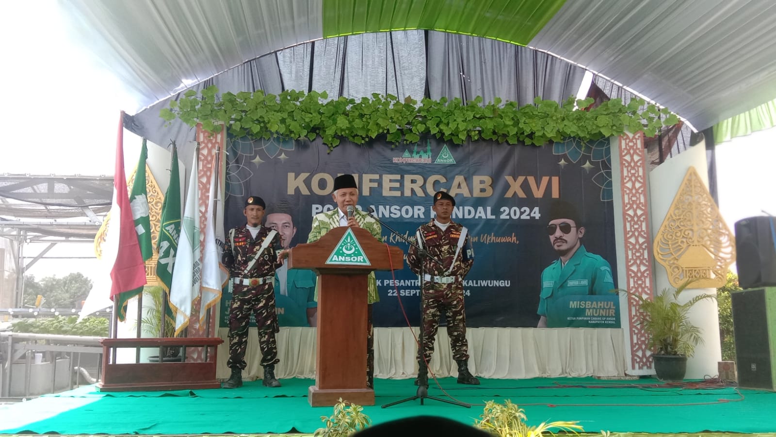 Ketua PCNU Kendal Sampaikan Kader Ansor Harus Berani Berkorban di Acara Konfercab Ansor XVI Kendal