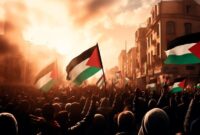 Ilustrasi konflik Israel vs Palestina/ gambar: pinterest