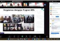 Tangkapan layar acara webinar BIPA