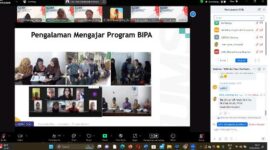 Tangkapan layar acara webinar BIPA