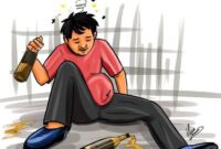 Ilustrasi orang mabuk miras/ sumber: pinterest