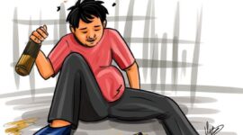 Ilustrasi orang mabuk miras/ sumber: pinterest