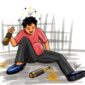 Ilustrasi orang mabuk miras/ sumber: pinterest