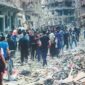 Reruntuhan bangunan akibat gempuran zionis Israel di Gaza Paleatina/ sumber: istimewa