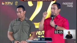 Tangkapan layar saat debat Pilgub Jateng YouTube Narasi Daily