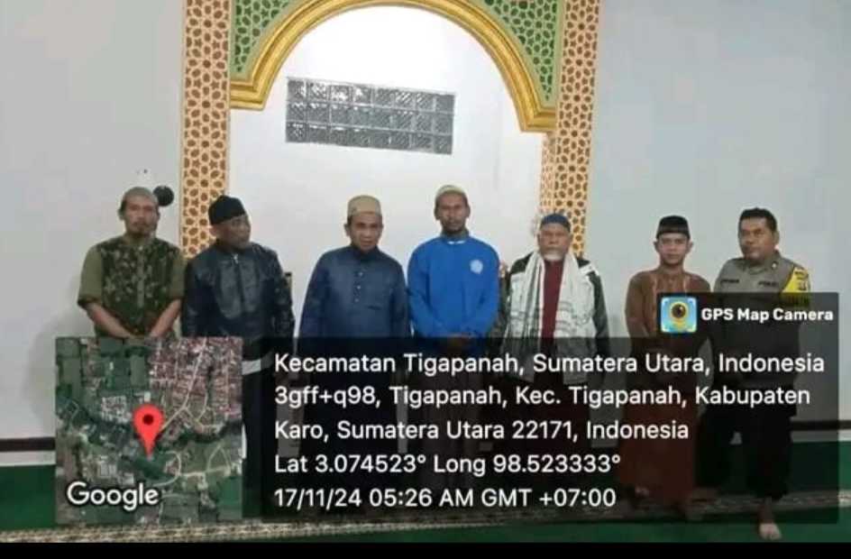 Tingkatkan Rasa Aman Warga, Bhabinkamtibmas Polsek Tigapanah Gelar Program Subuh Keliling di Masjid Al-Munawarah
