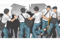 Ilustrasi aksi tawuran dan kekerasan di kalangan remaja / sumber gambar: pinterest