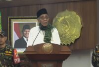 Rais Syuriyah PWNU Jawa Tengah KH Ubaidullah Shodaqoh saat menyampaikan Khutbah Iftitah. Sabtu, 7/12/2024