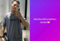 POV: tangkapan layar Instastory Anggit Wp bertuliskan “Awal tahun projek baru, bismillah”.