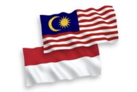 Ilustrasi bendera Indonesia dan Malaysia/ sumber; vectorstock