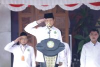 Menteri Agama RI Prof KH Nasaruddin Umar saat memimpin upacara Hari Amal Bakti ke 79 di Jakarta. Dok: Kemenag RI