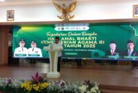 Kepala Kantor Kemenag Kendal, Dr H Zainal Fatah, S.Ag, M.Si saat memberikan sambutannya di tasyakuran HAB ke 79. Rabu, 8/1/2025