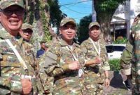 Wagub Jateng Taj Yasin bersama rekan-rekan wakil kepala daerah lainnya dalam formasi Kompi A Peleton 2. Kamis, 27/2/2025.