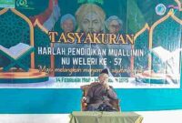 KH. Abdul Aziz Alhafidz saat memberikan ceramah di tasyakuran Harlah Yayasan Pendidikan Muallimin NU. Dok: Alihasan