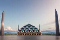 Masjid Raya Al Jabbar Bandung (versi AI), dikutip dari er.photo.ai (Sumber: Pinterest) 
