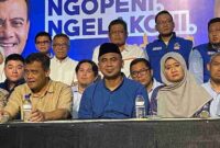 Ahmad Luthfi dan Taj Yasin Maimoen saat press conference usai menang hasil hitung cepat. Rabu, 27/11/2024. Dok: istimewa