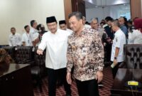 Menteri Sosial H. Saifullah Yusuf bersama Gubernur Jawa Tengah Ahmad Luthfi saat rakor pembentukan sekolah rakyat. Rabu, 12/3/2025