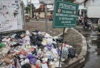 Pengendara motor melewati tumpukan sampah yang dibuang di pinggir jalan di Kota Pekalongan, Jawa Tengah, Sabtu (22/3/2025)/ sumber: detik.com
