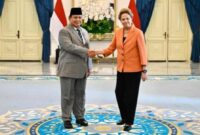 Pose Presiden Prabowo Subianto bersama Presiden New Development Bank, Dilma Vana Rousseff. (Foto: Cahyo/ Biro Pers Sekretariat Presiden) 
