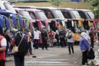 Situasi kegiatan mudik di terminal bus/ gambar: dok istimewa