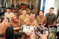 Gubernur Jawa Tengah usai meninjau Gedung Bakorwil II Surakarta. Senin, 10/3/2025