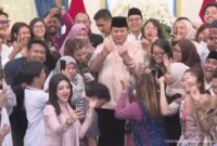 Momen lebaran Presiden Prabowo bersama kerabat/ kompas.com
