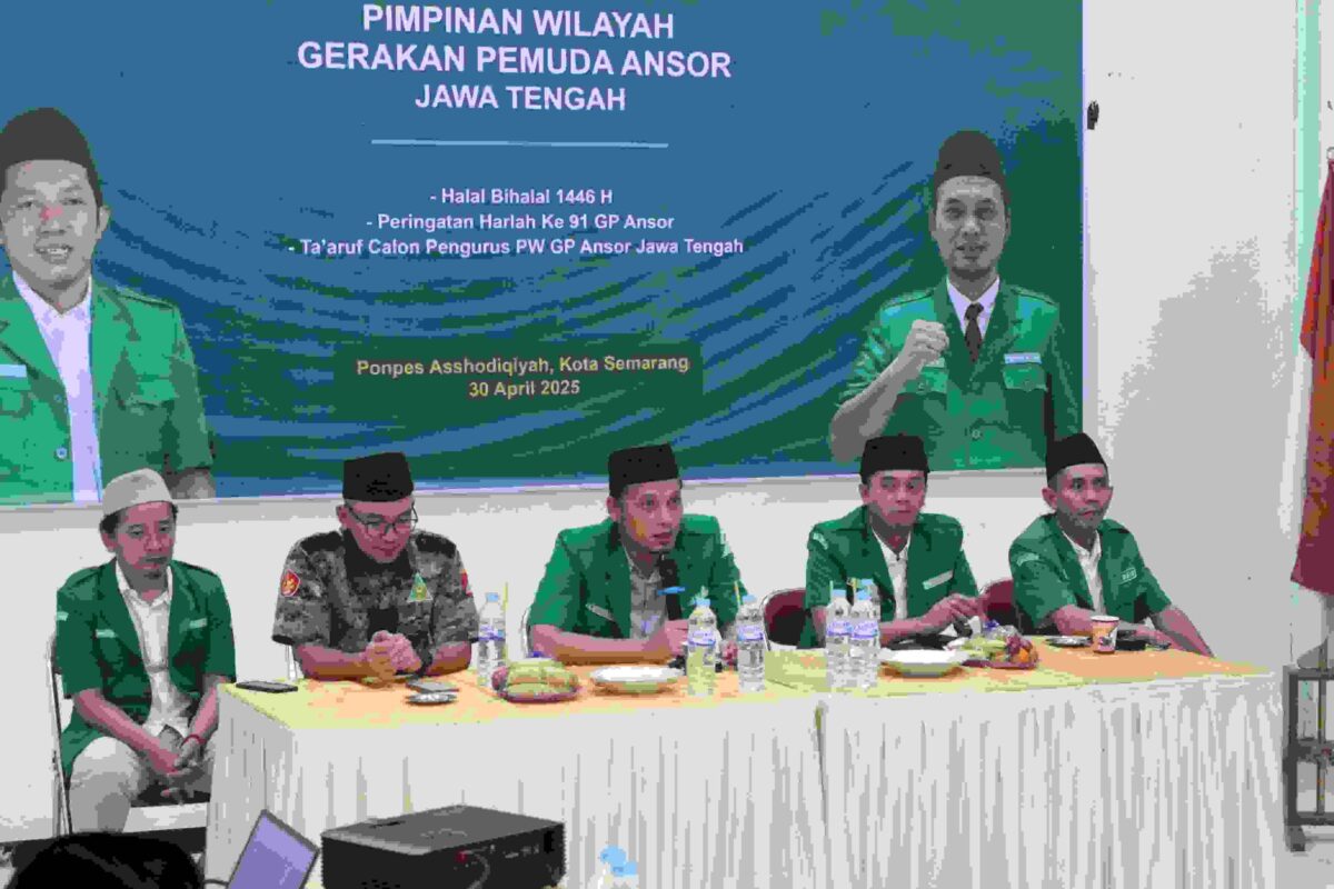 Ta'aruf calon pengurus PW GP Ansor Jateng di Pondok Pesantren Assodiqiyyah, Kota Semarang, Rabu (30/4/2025).