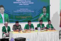 Ta'aruf calon pengurus PW GP Ansor Jateng di Pondok Pesantren Assodiqiyyah, Kota Semarang, Rabu (30/4/2025).