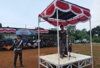 Wakil Bupati Kendal, Benny Karnadi saat memberikan sambutan pada Diklatsar Banser Pegandon, Kendal.