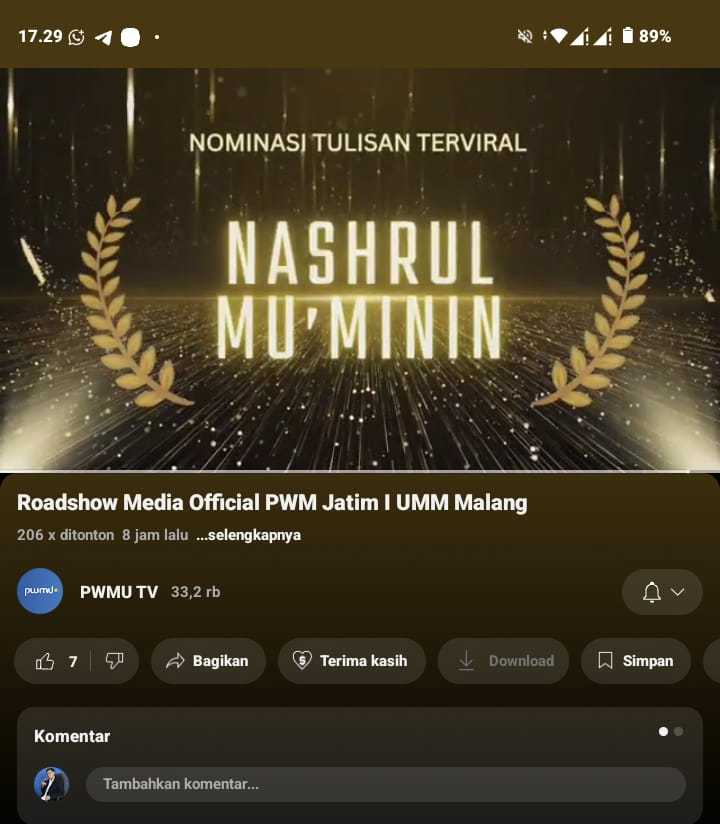 Milad dan Roadshow #3, PWMU.CO Jatim Beri Penghargaan Penulis Berita Terviral 2025 dengan Judul “Menangkap Pesan #KaburAjaDulu”