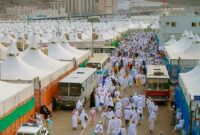 Jamaah haji saat kegiatan di Mina, Arab Saudi (dok pinterest) 
