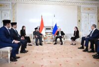 Presiden Prabowo Subianto dan Presiden Rusia Vladimir Putin dalam lawatan ke Rusia. (dok istimewa) 