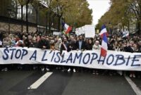 Demonstrasi anti Islamophobia di Prancis. (Foto file - Anadolu Agency)