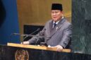 Presiden Indonesia Prabowo Subianto berbicara dalam KTT Perserikatan Bangsa-Bangsa (PBB) tentang Palestina di Markas Besar PBB di New York, Amerika Serikat, Senin (22/9/2025) waktu setempat. (AFP/LUDOVIC MARIN)