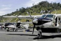 Pesawat Cessna PK-SNR milik PT Smart Air Aviation rute Tanah Merah-Danawage/Koroway Batu. (Gambar: CNN Indonesia) 
