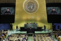Foto: Presiden Ukraina Volodymyr Zelensky memimpin delegasi negaranya dalam Sidang Majelis Umum PBB (UNGA) ke-80 di New York. (Reuters)

