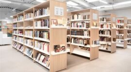 Ilustrasi perpustakaan. (Sumber: Pinterest) 