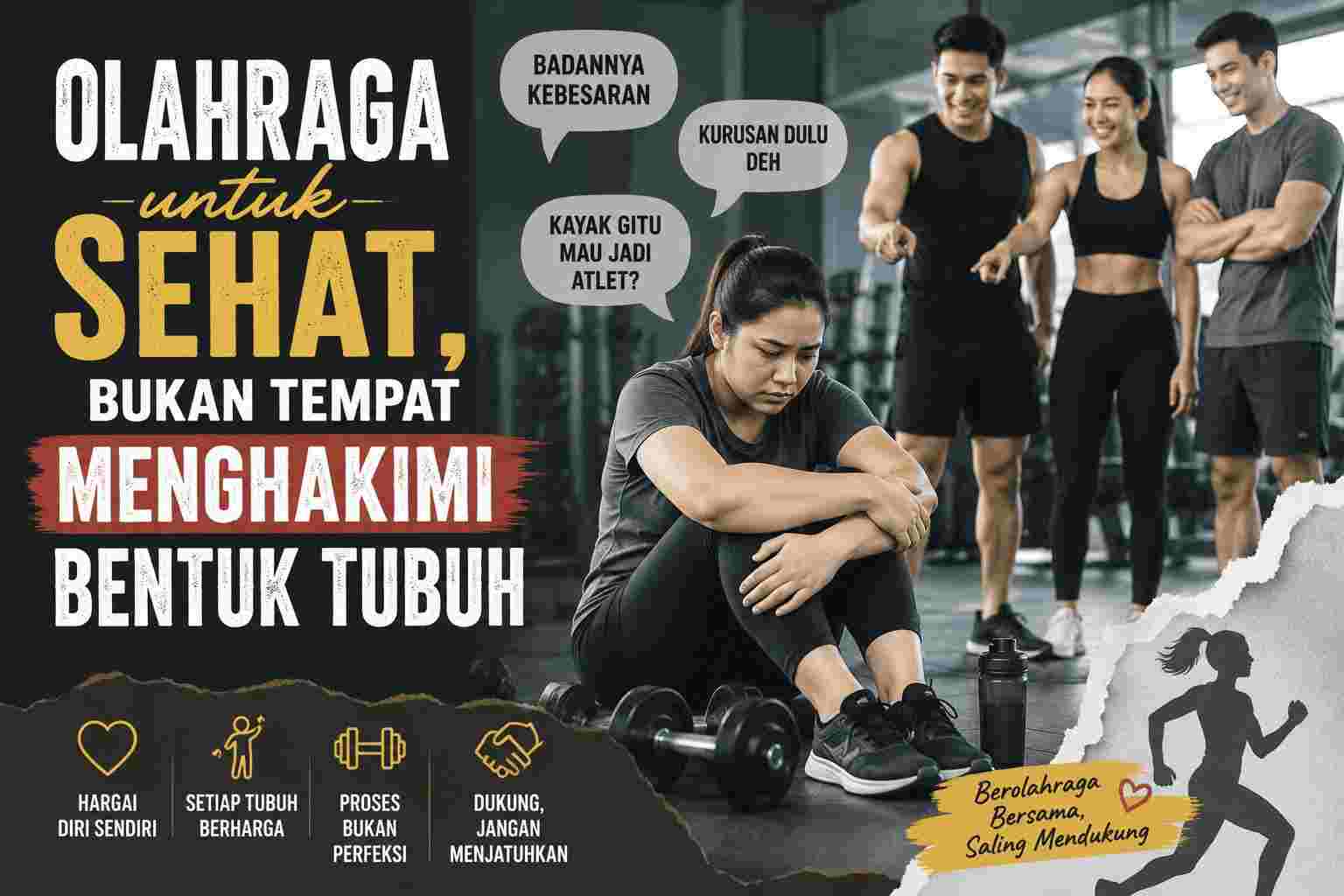 Olahraga untuk Sehat, Bukan Tempat Menghakimi Bentuk Tubuh