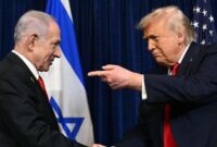 Presiden Amerika Serikat Donald Trump bersama Perdana Menteri Israel Benjamin Netanyahu. (Foto: AFP/ CNN Indonesia) 
