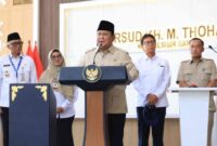 Presiden Prabowo Subianto saat meresmikan Rumah Sakit Umum Daerah (RSUD) K.H. Muhammad Thohir Krui, Kabupaten Pesisir Barat, Provinsi Lampung, pada Rabu (10/06/2026). 