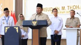 Presiden Prabowo Subianto saat meresmikan Rumah Sakit Umum Daerah (RSUD) K.H. Muhammad Thohir Krui, Kabupaten Pesisir Barat, Provinsi Lampung, pada Rabu (10/06/2026). 