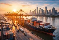 Ilustrasi pelabuhan industri. (Gambar: pinterest)