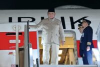 Presiden Republik Indonesia, Prabowo Subianto, tiba di Air Force Station (AFS) Palam, New Delhi, India, pada Jumat, 11 September 2026, pukul 22.00 waktu setempat (WS) (Foto: Sekretariat Presiden)
