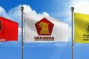 Bendera Partai Gerindra, PDIP dan Partai Golkar. (Ilustrasi: Pinterest) 