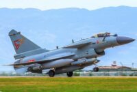 Pesawat tempur buatan China, Chengdu J-10CE. (Gambar: Pinterest) 

